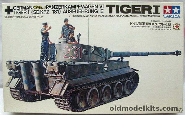 Tamiya 1/35 Panzerkampfwagen VI Tiger I (Sd.Kfz. 181) - Motorized, MT126 -598 plastic model kit